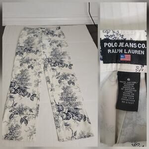 Ralph Lauren Polo Jean Company Cargo Pants SZ 6 Cotton Print Wide Leg Gorpcore